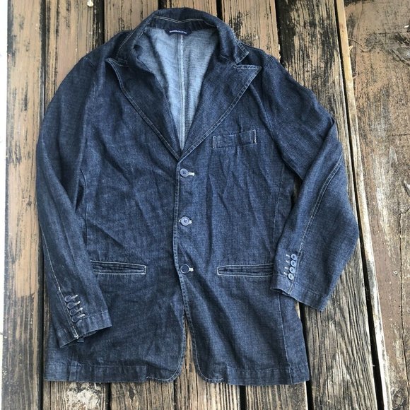 Gear Seven Collection Skull Embroidery Jean Jacket Size M Mens Blue Denim Coat - Picture 3 of 7